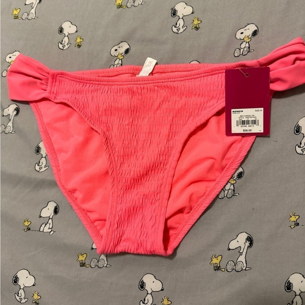 NWT Girls Neon Pink Bikini Bottoms Size Medium